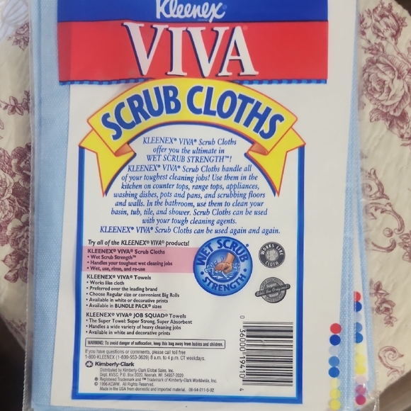 Vintage Kleenex Viva Scrub Cloths Two 6 Pack - 1996 NOS Sealed - Picture 6 of 7